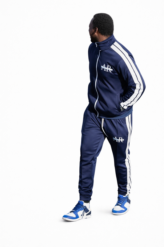 Blue Embroidered Track Suit