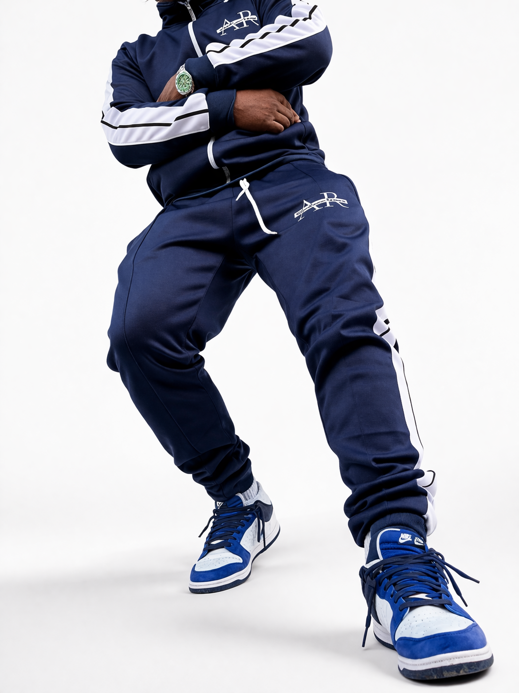 Blue Embroidered Track Suit
