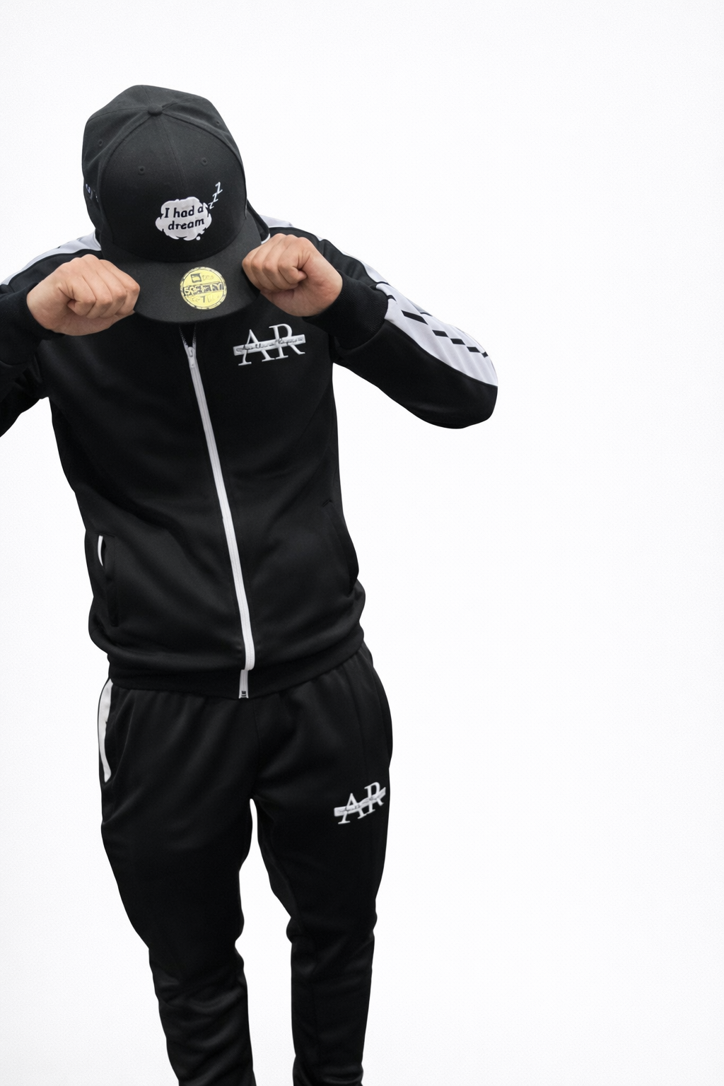 Black Embroidered Track Suit