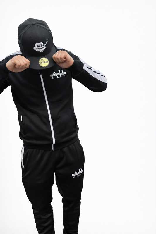 Black Embroidered Track Suit