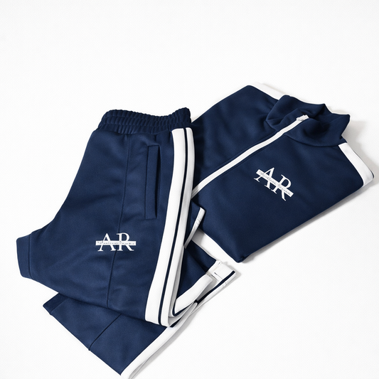 Blue Embroidered Track Suit