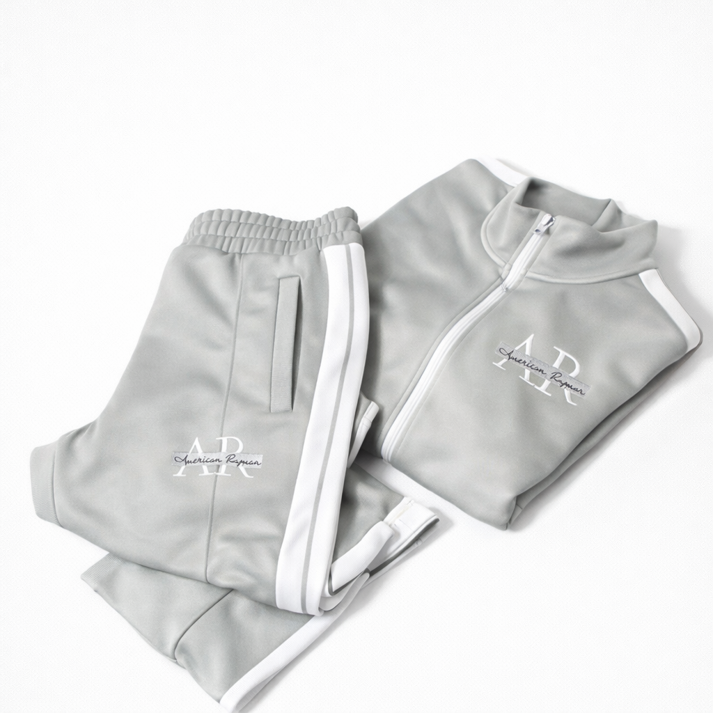 Grey Embroidered Track Suit